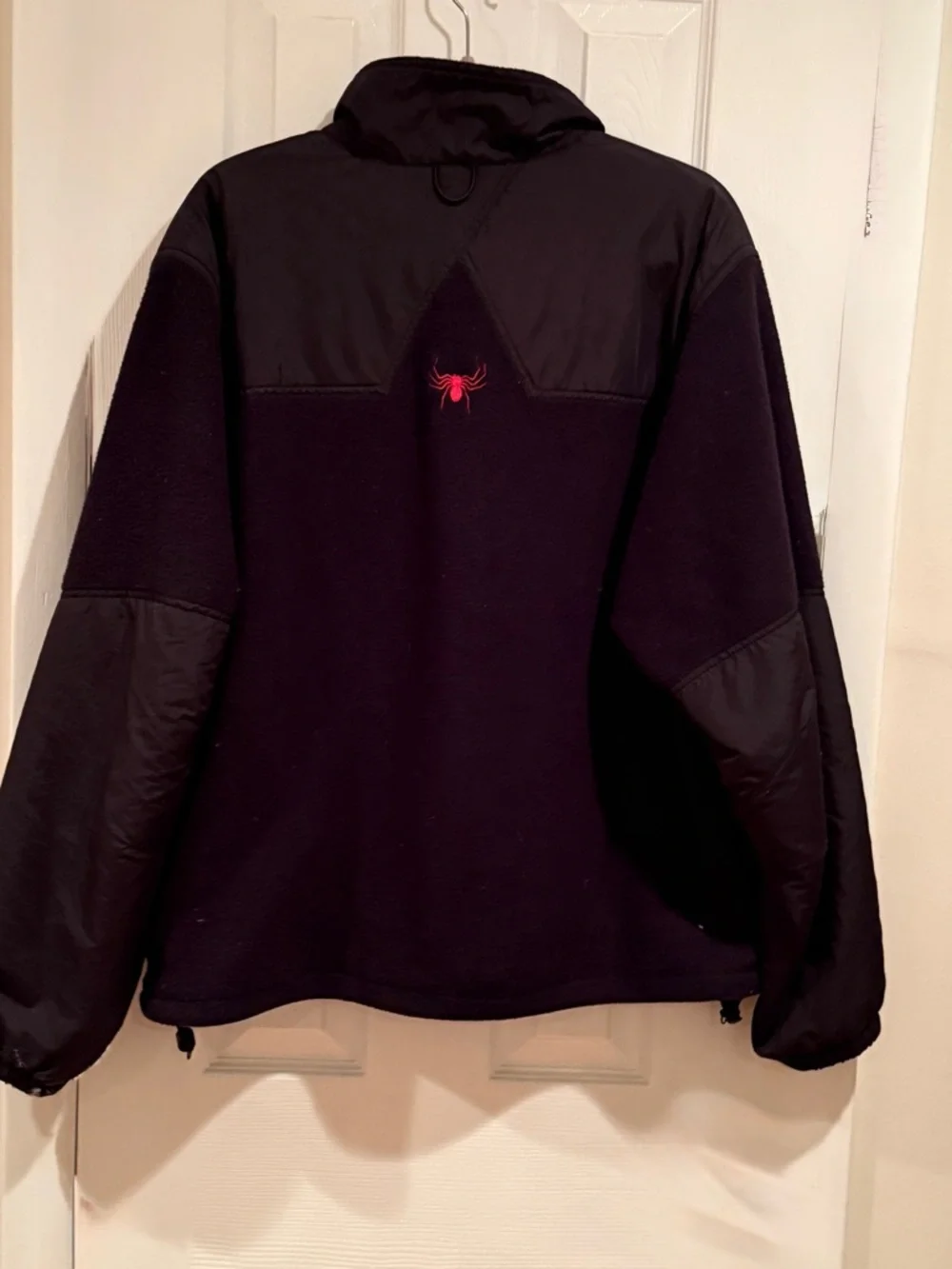 SONY PICTURES Black SPIDER MAN embroidered Fleece Jacket, L